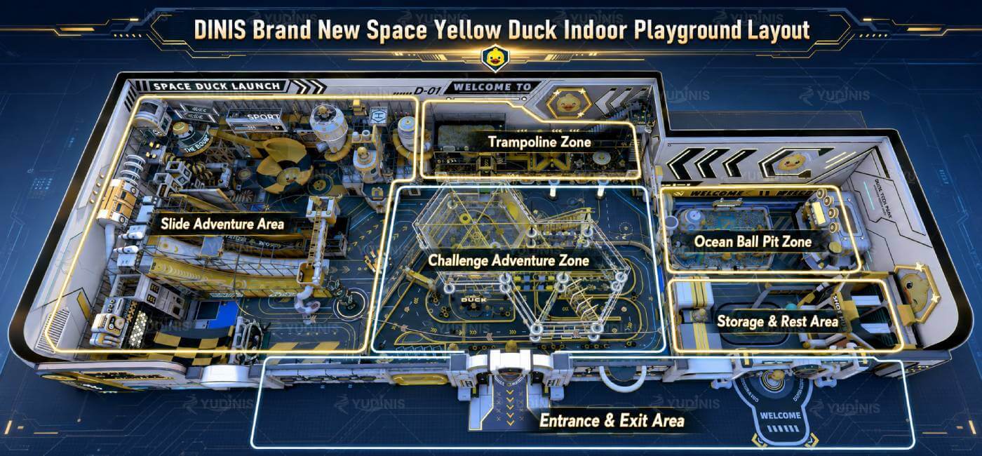 Dinis New Design Little Yellow Duck Indoor Playground Layout