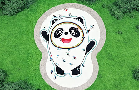 panda-themed bounce cloud ride