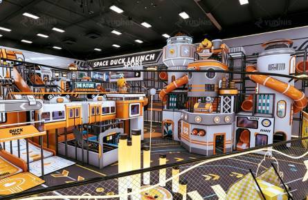 yellow duck indoor playground slide zone