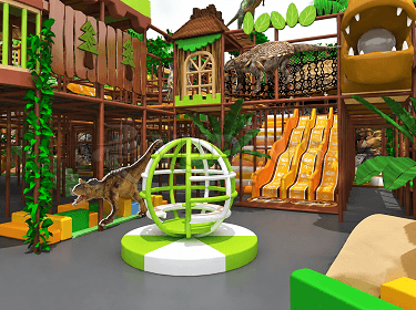 forest themed decorations for an indoor park