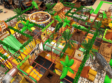 jungle-themed indoor playground design